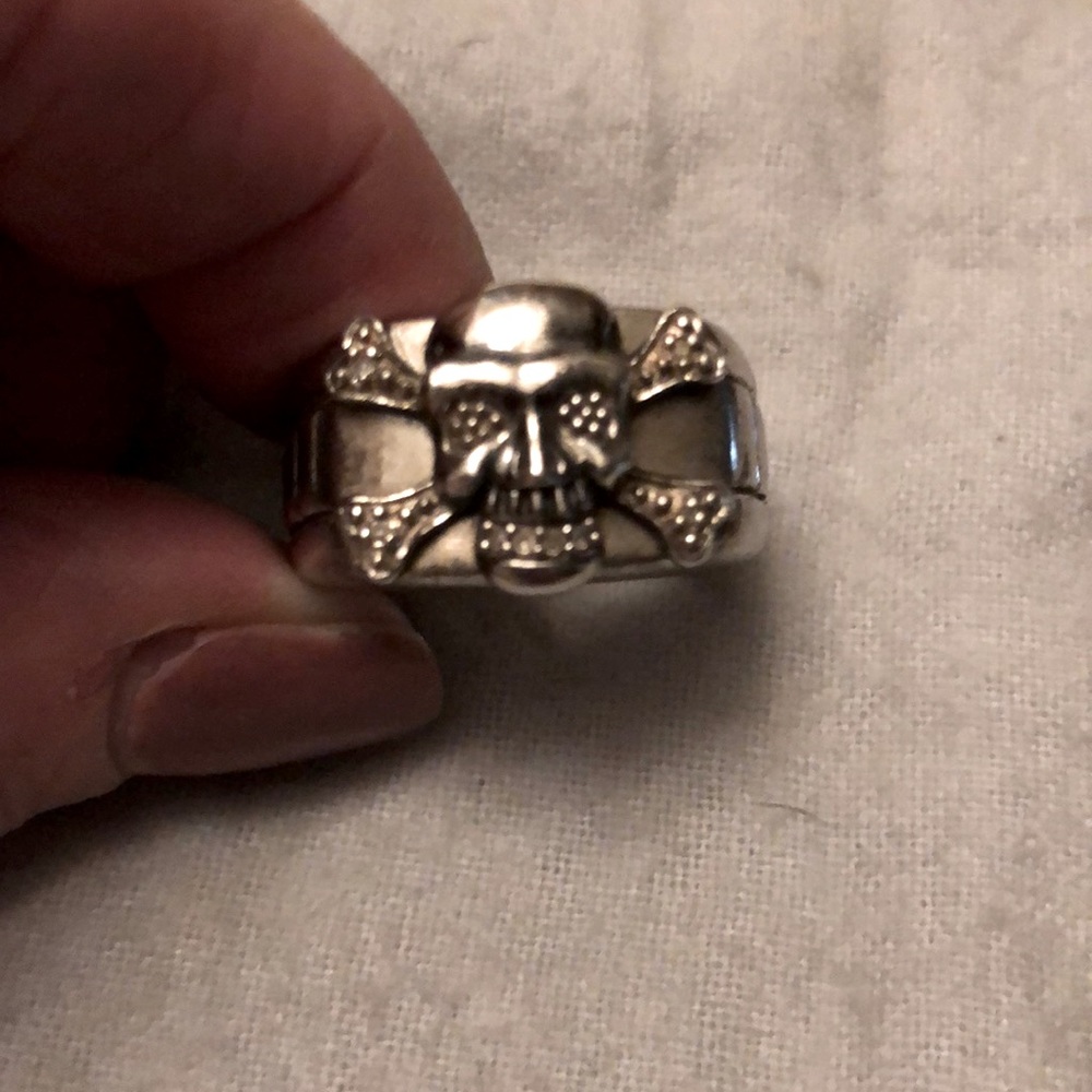 ☠️ skull ring MENS with diamonds Sterling silver size 10.25
